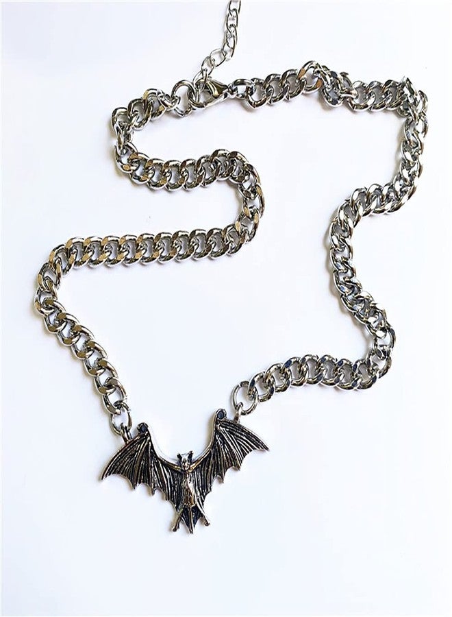 KURTCB Bat Necklace Gothic Punk Cool Heavy Chain Choker Cyber Animal Wing Pendant Necklace for Women Halloween Jewelry - Image 4